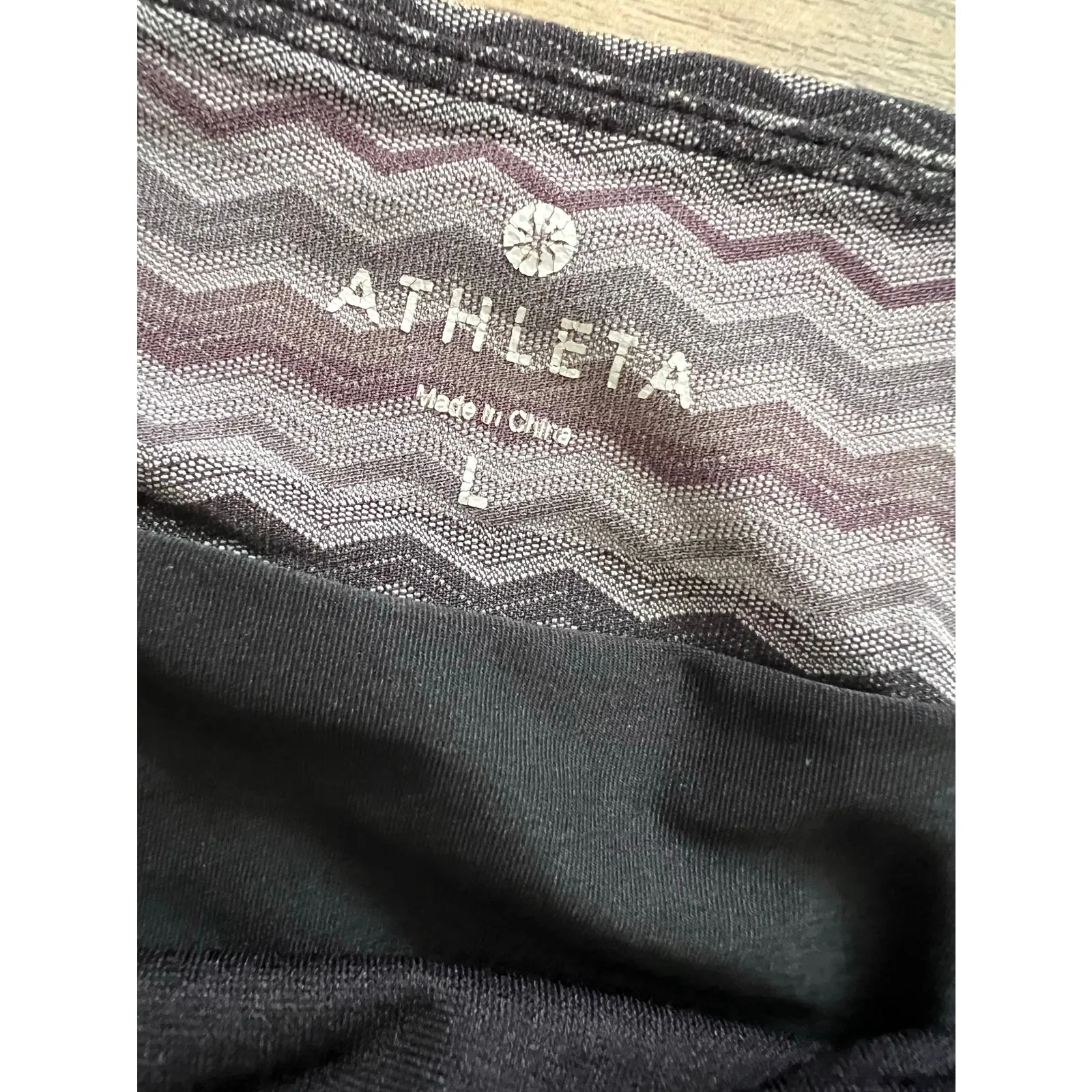 Athleta Swimsuit Skirt Bikini Beach Swim Surf Gray Large Skort Board Chevron - Image 2
