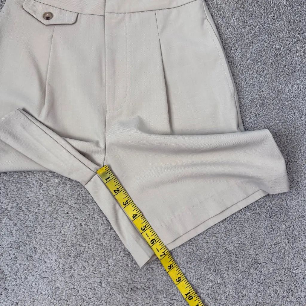 Sophie Rue Corey Suit Short‎ Womens Size XS Tan High Waist Pleated Pocket Chic - Image 9