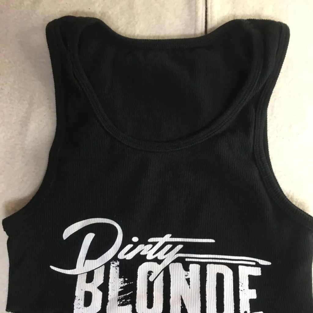 B2 Super Sexy “Dirty Blonde” Ribbed Crop Top Black Size Xs/Small - Image 4