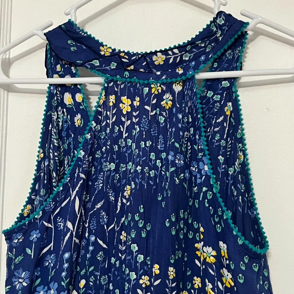 Poupette St Barth tunic blouse floral babydoll ruffle preppy boho size XS - Image 4