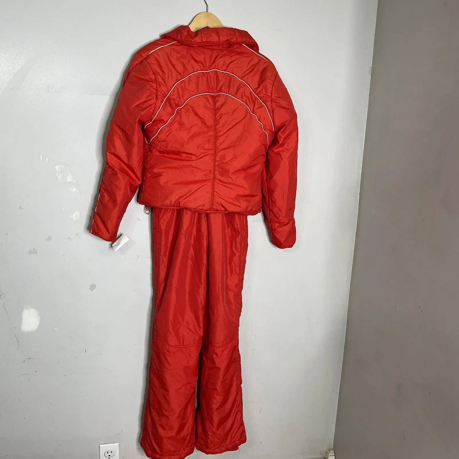 SKYR vintage ski set red bibs and jacket Medium Large - Image 3