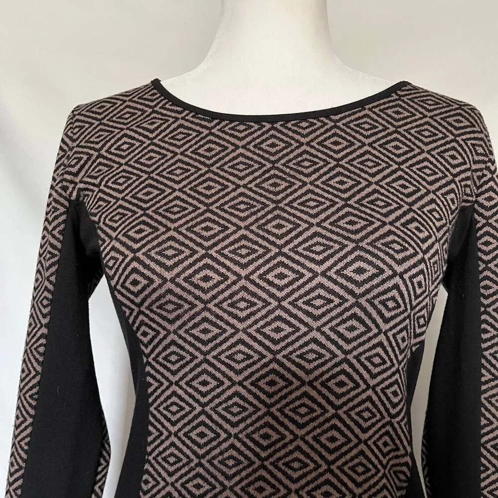 YA Los Angeles Fitted Womens Dress Size Medium Geometric Slimming Style YL Goth - Image 2