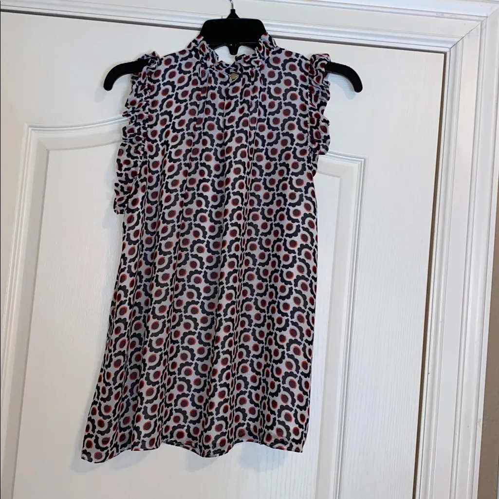 ANN TAYLOR FACTORY RUFFLE BLOUSE LARGE - Image 5