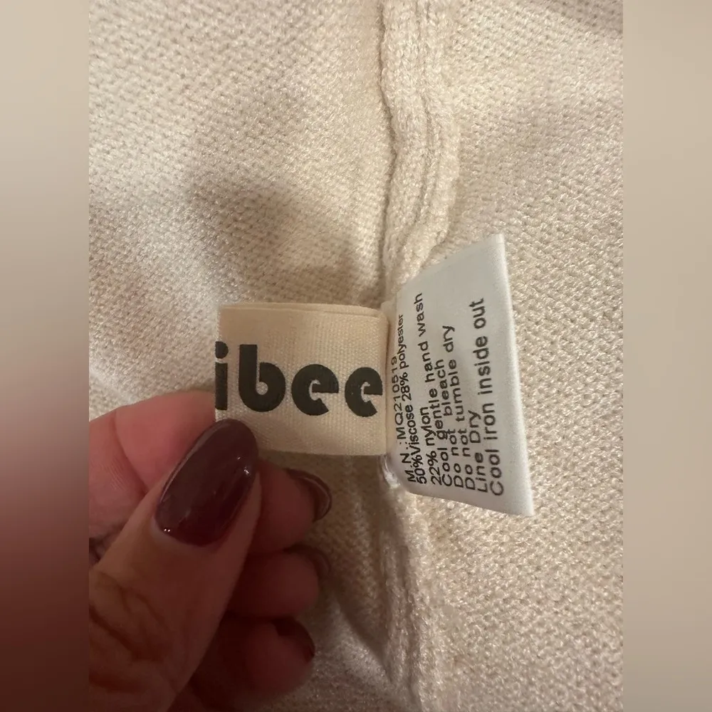 NWOT MINIBEE KNIT Cream Long Sleeve Mock Neck Sweater Dress Size XL - Image 6