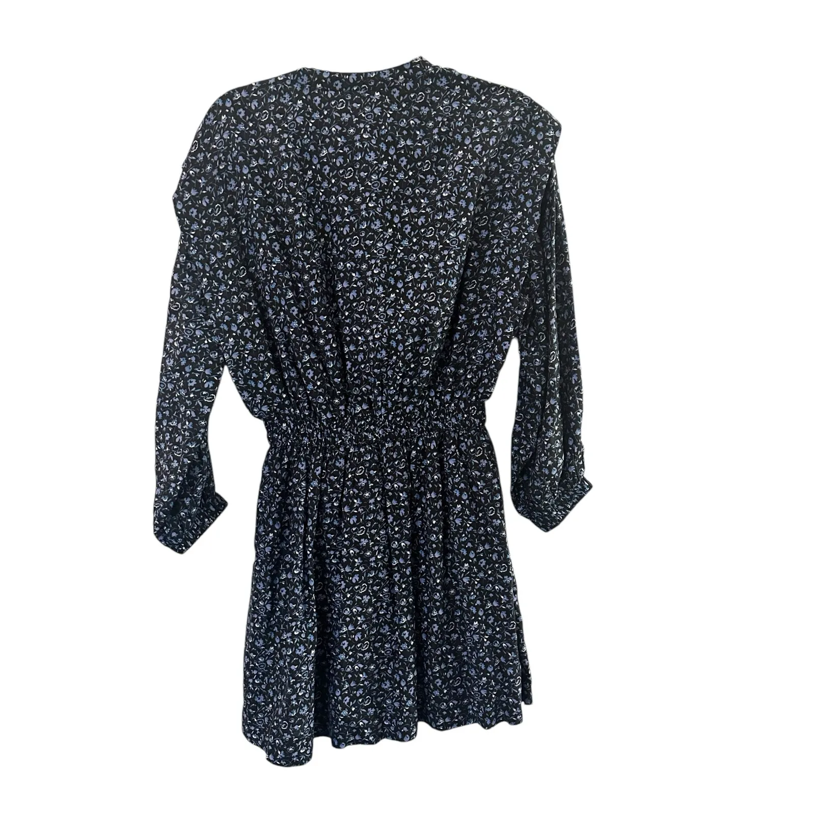 Apiece Apart Olga Mini Dress in Leafy Floral Black - Image 4