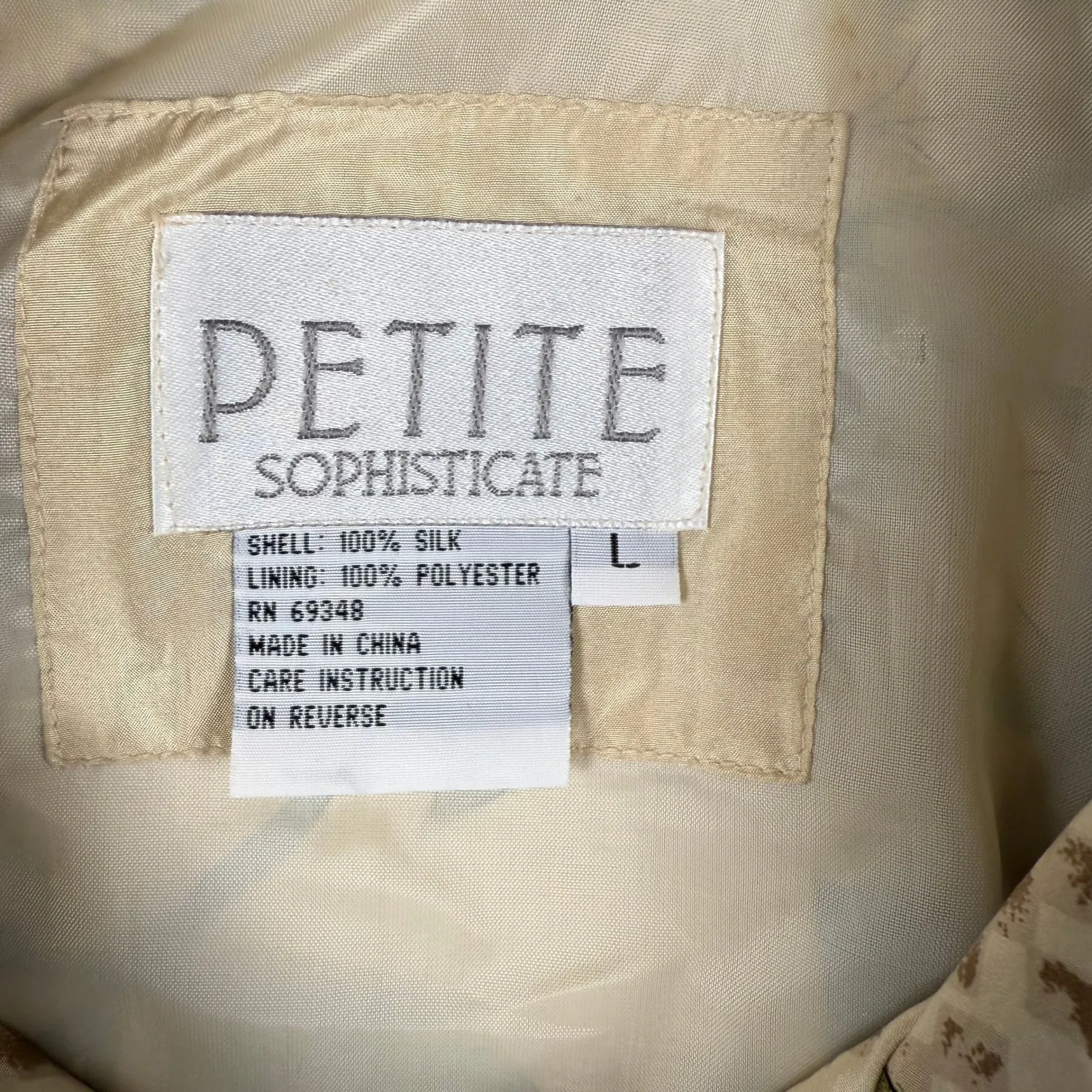 Vintage Petite Sophisticate Floral 100% Silk Bomber Jacket Botanical Print L - Image 2