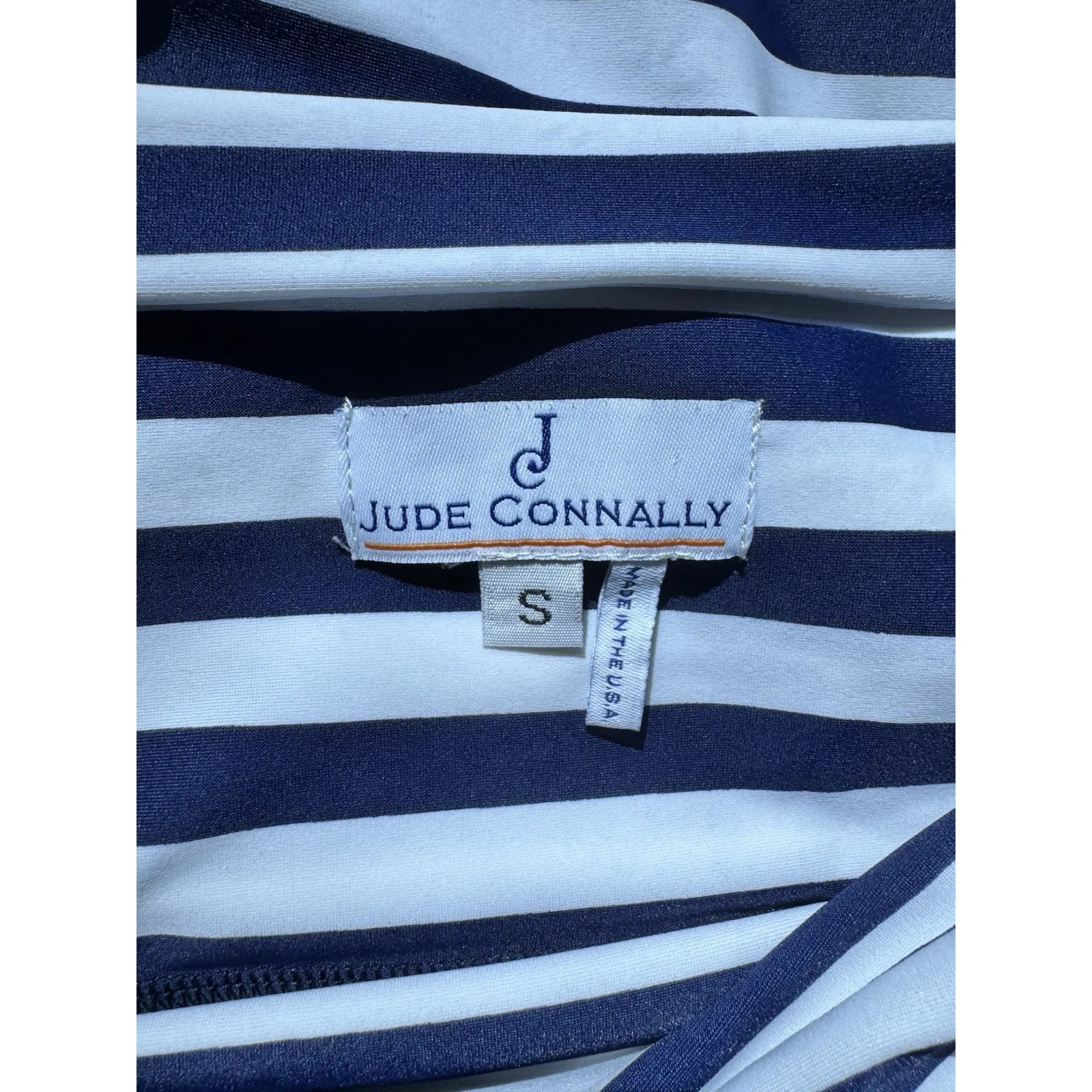 Jude Connally Pull On Blue White Striped Foldover Maxi Skirt Size Small USA Made - Image 7