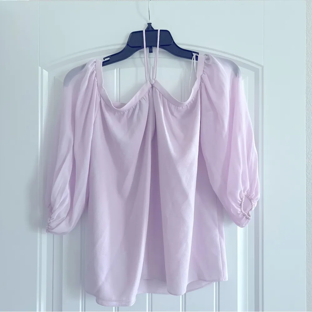 1.State Lavender Off-the-Shoulder Halter Neck Blouse Size XXS New w/o Tag $79.00 - Image 3
