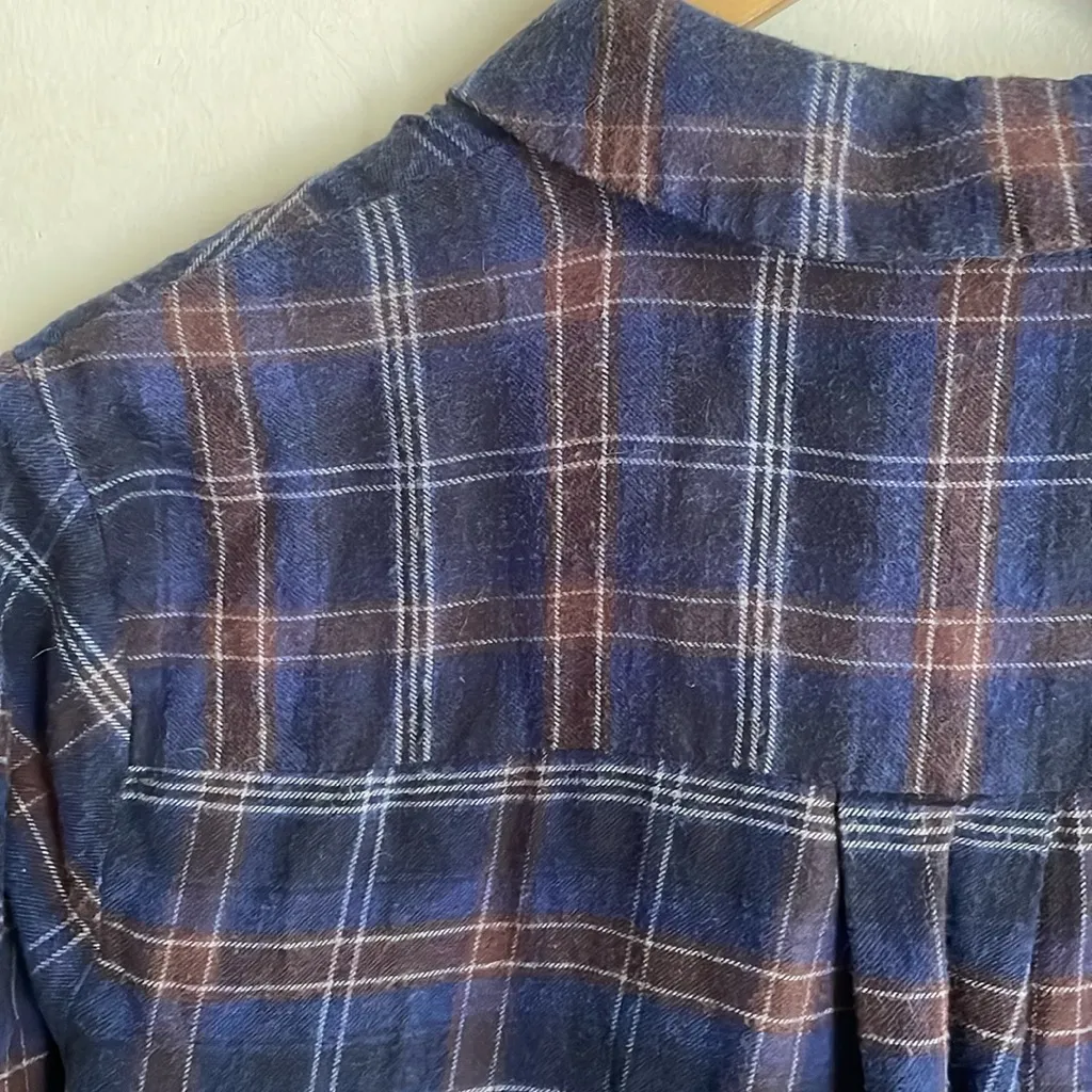 Thakoon Addition Flannel Plaid Side Tie Dress Blue Size 6 - Image 12