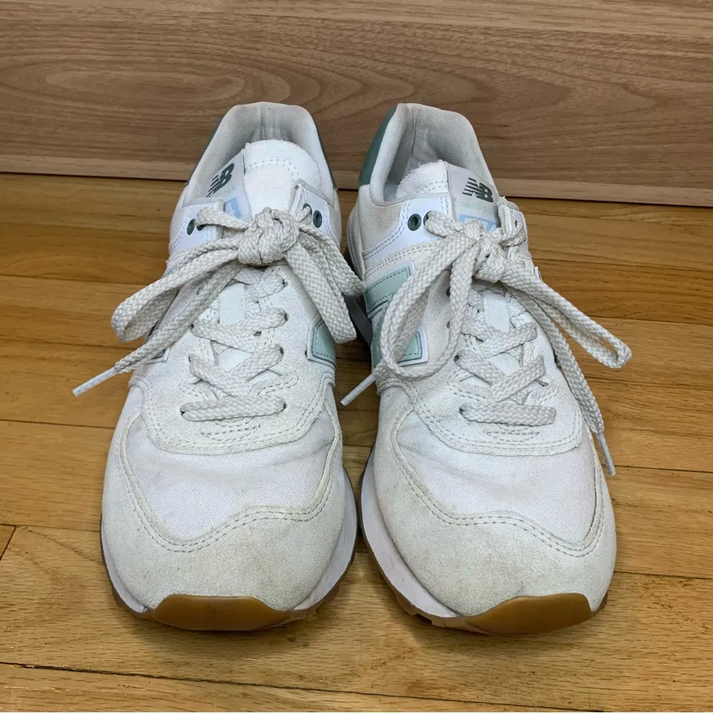 New Balance 574 Sneakers in Green / White - Size 8 - Image 3