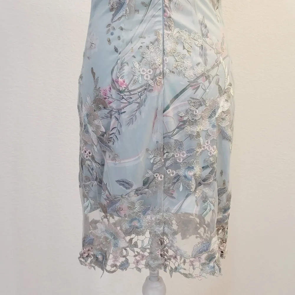 Bebe Floral Embroidery, Spaghetti Strap, Slip Dress Size: 2 - Image 12