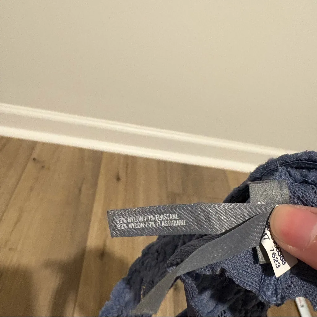 Aerie Softest Lace Criss‎ Cross Racerback Bralette blue size medium - Image 6