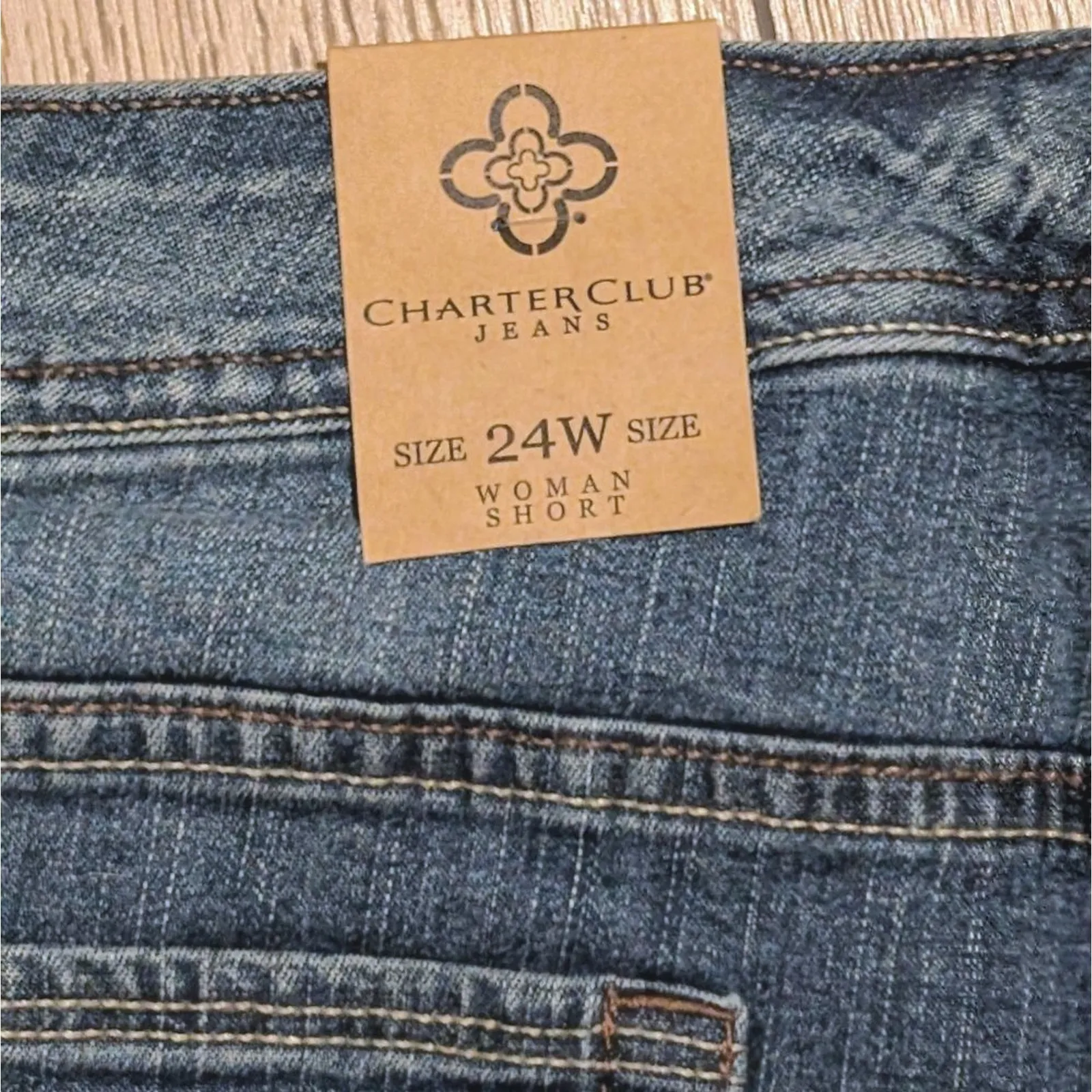 🆕‎ Charter Club Plus Size 24 Short Jeans 3X Petite Straight Leg NWT NEW - Image 6