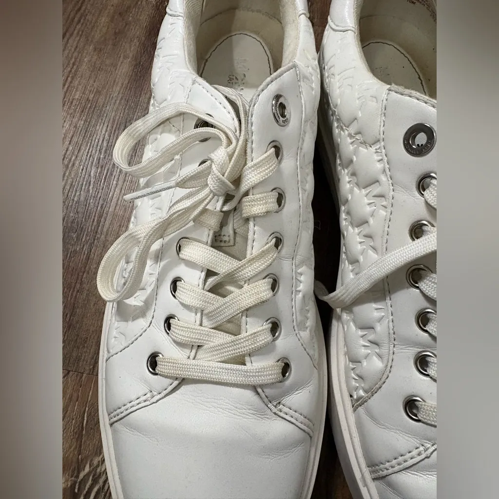 Michael Michael Kors Emmett Puffy Logo White Lace Up Sneakers Casual Luxury 10 - Image 9