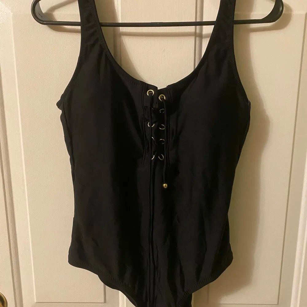 Mossimo black lace up tie swim suit swimwear size Small - Image 4