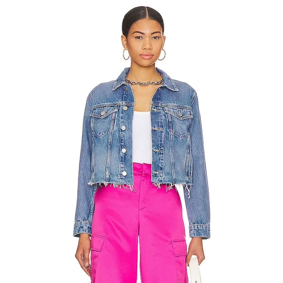 Etica Lennox Crop Jacket Size‎ XS Blue - Image 4