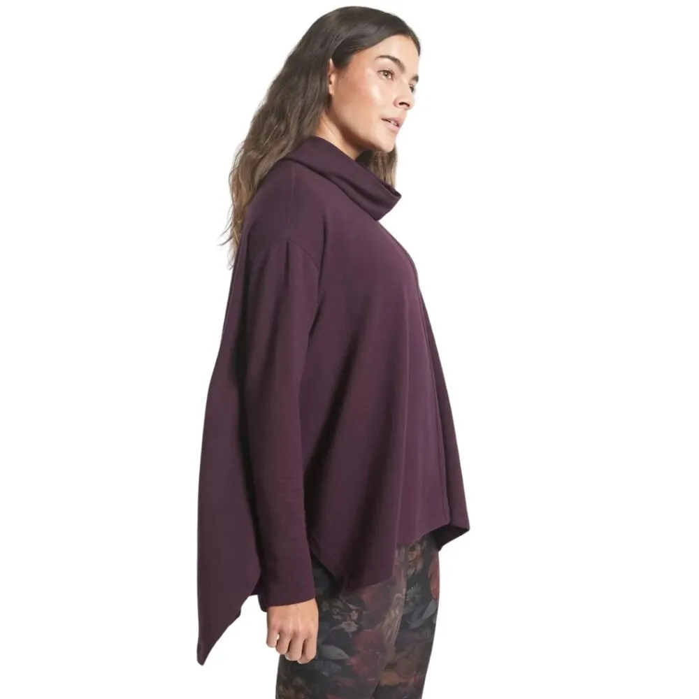 Athleta Ethereal Brushed Funnel Neck Pullover Sweatshirt Women's Small Purple - Image 3