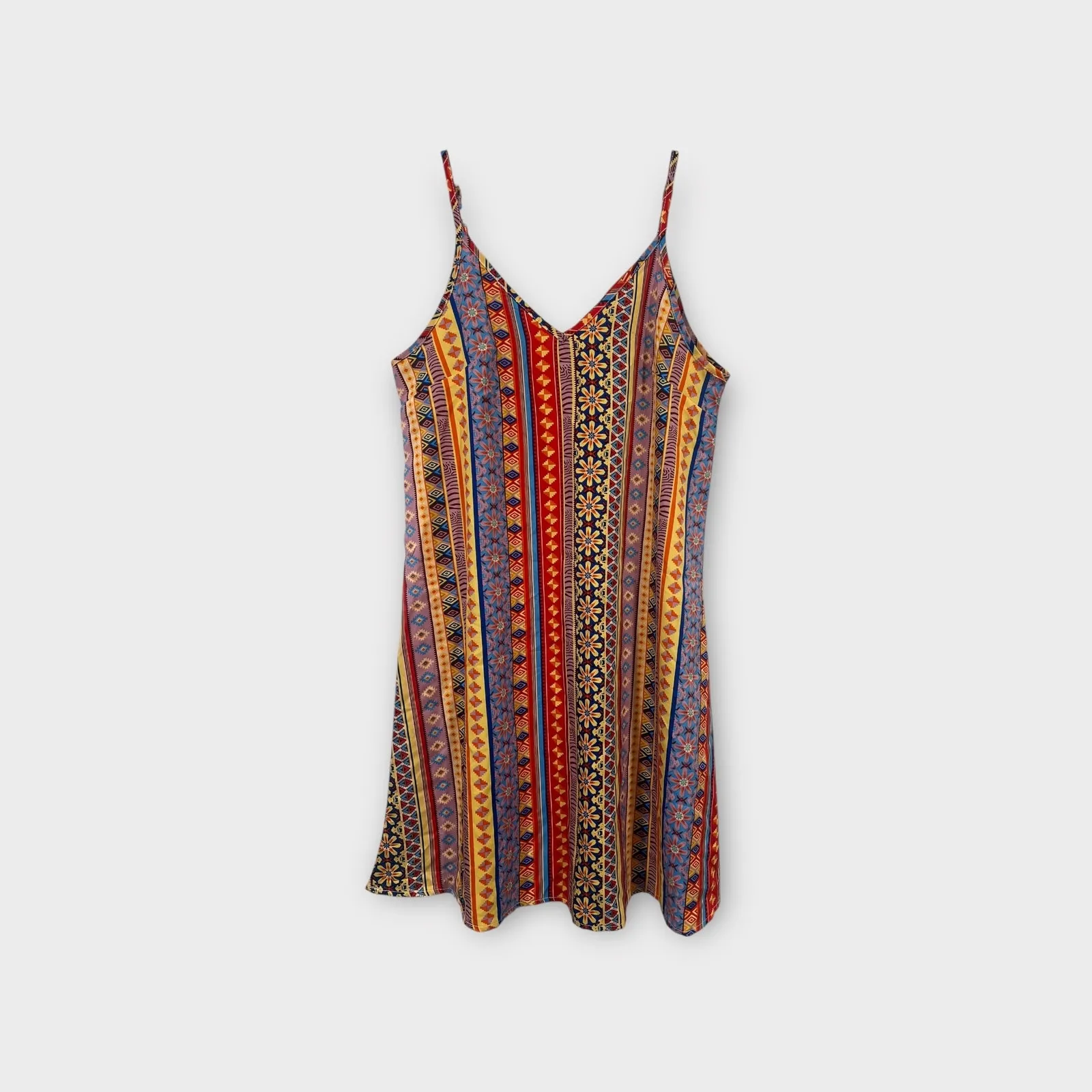 Women’s Slip Style Boho Print Spaghetti Strap Summer Dress Vacation looks XS - Image 2