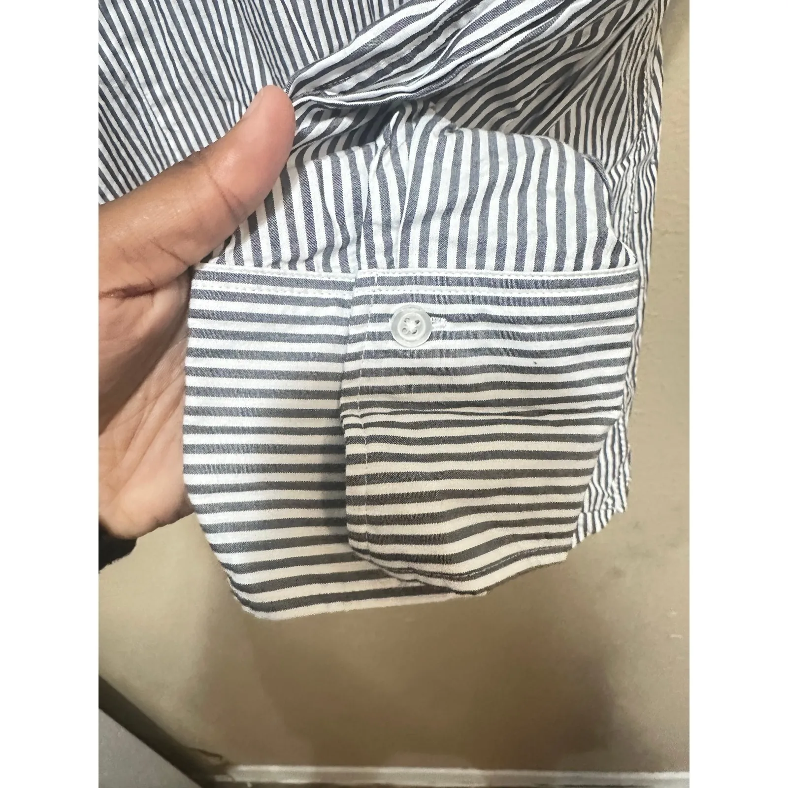 Talbots Women's Large L Long Sleeve Button Down Striped Cotton Shirt‎ Top - Image 8