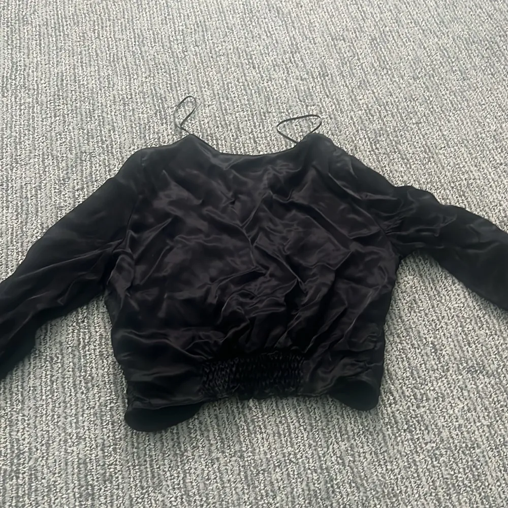 Cropped Zara Silk Tie Top - Image 9