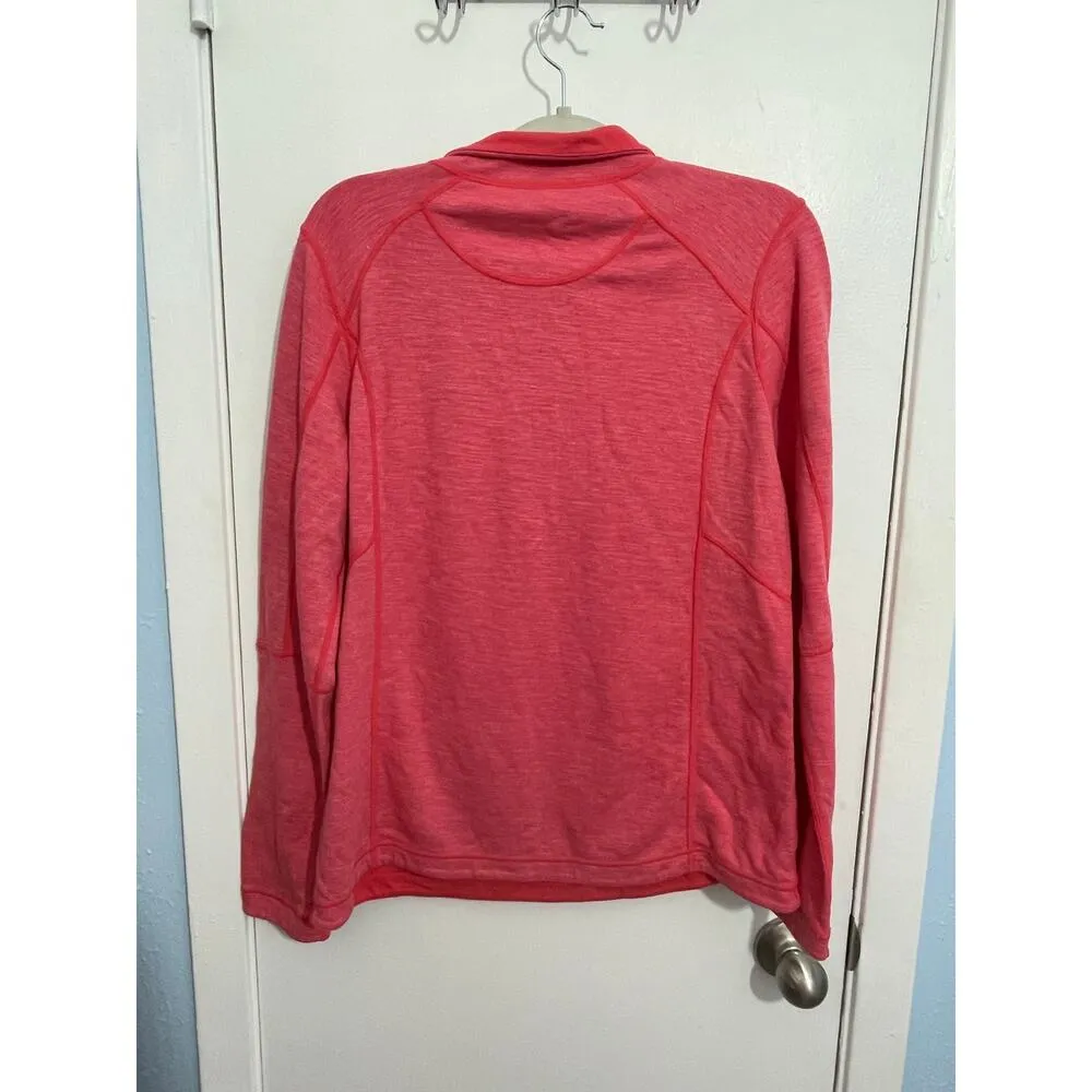Tommy Bahama Sweatshirt Medium Pink Quarter Zip Athleisure Workout Spring - Image 5