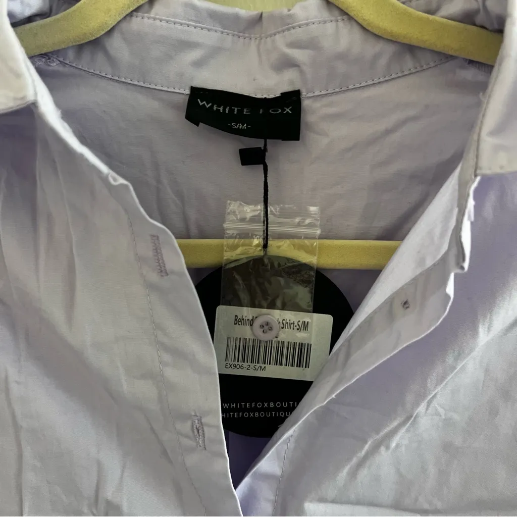 White Fox Boutique Lavender Button-Up Shirt - Image 2