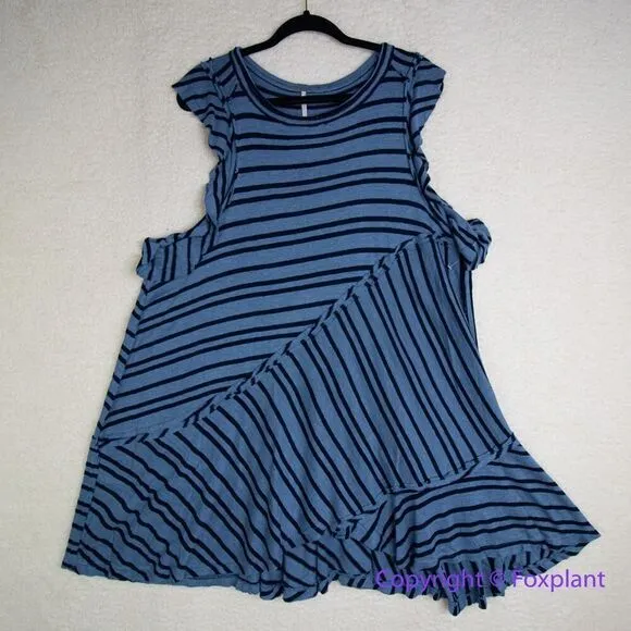 New! Free People Between The Lines Tunic Top‎ dress in blue , size M - Image 4