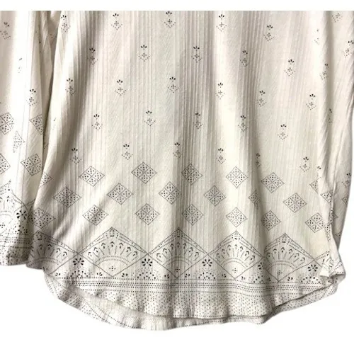 Lucky‎ Brand Tassel Tie Long Sleeve Top M Cream Boho Earthy Free Spirit Peasant - Image 10