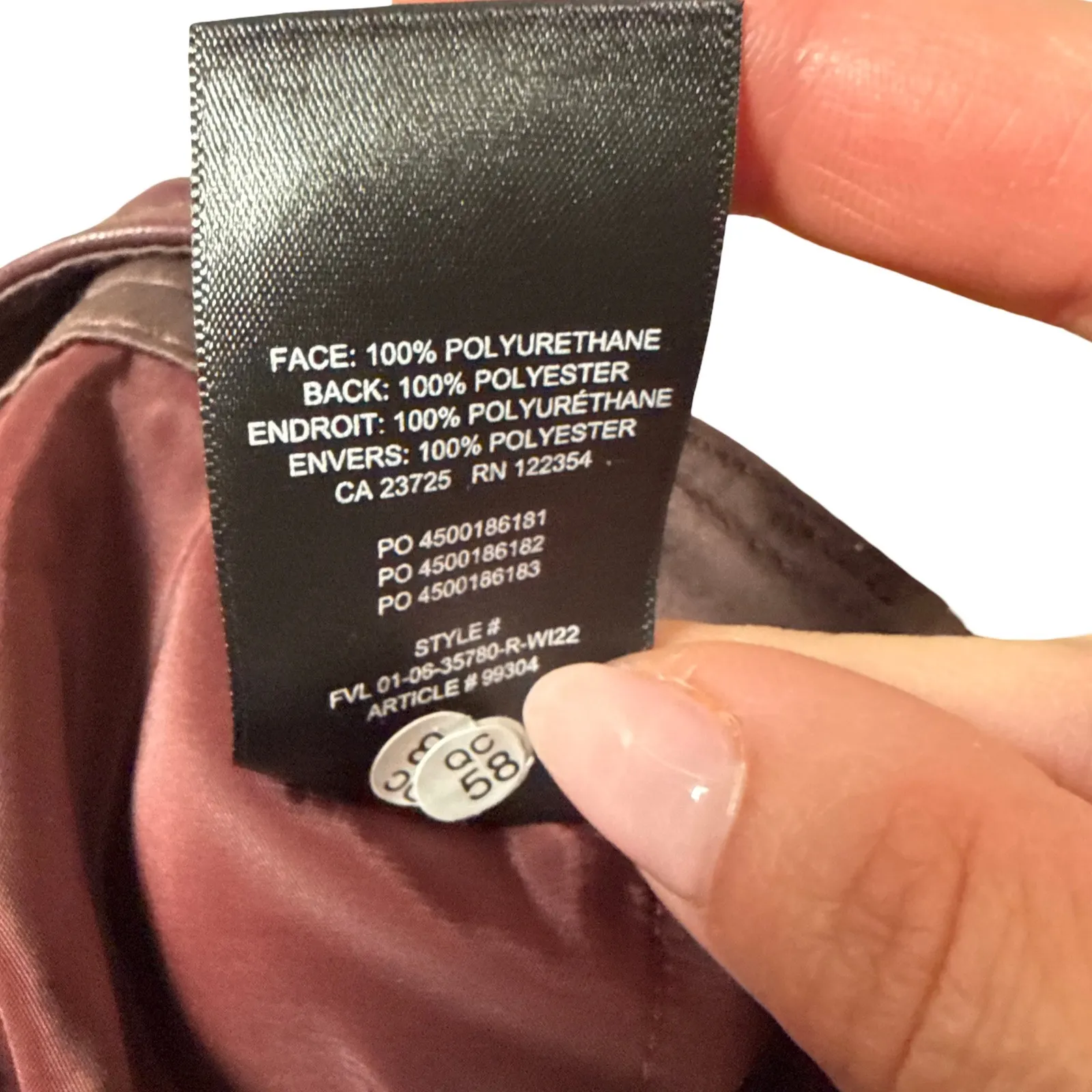 NWT Aritzia Babaton Command Cropped Trouser Vegan Leather Rich Maroon Size 00 - Image 9