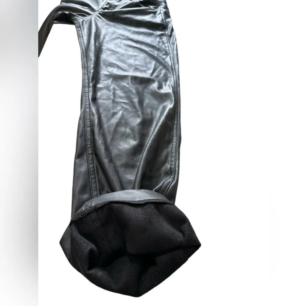 Women's Pants Black
Size W26 Vegan Leather Ultra
High Rise Flat Front - Image 3