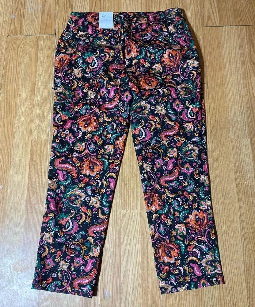 🏷️🏷️NWT Croft & borrow paisley woven the effortless stretch pant ladies reg 16 - Image 2