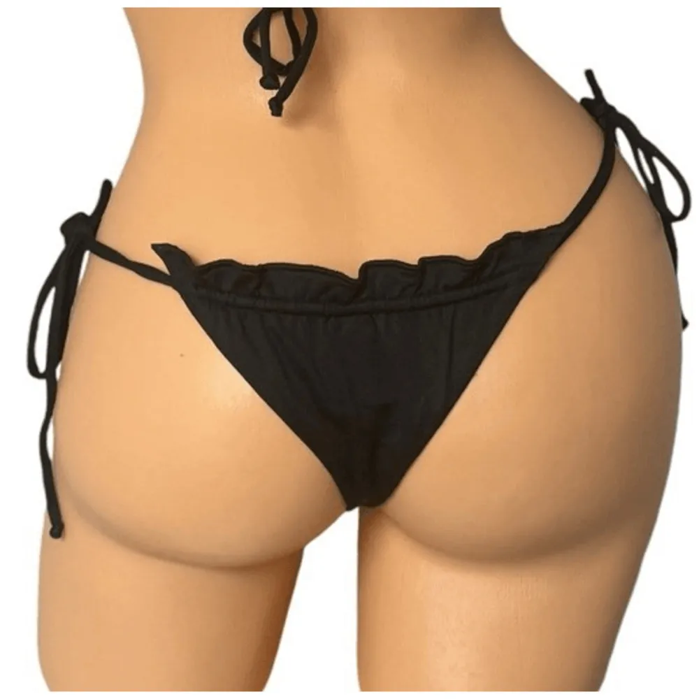 Frederick's of Hollywood SZ Small/Medium Avalon Black String Bikini NWT - Image 2