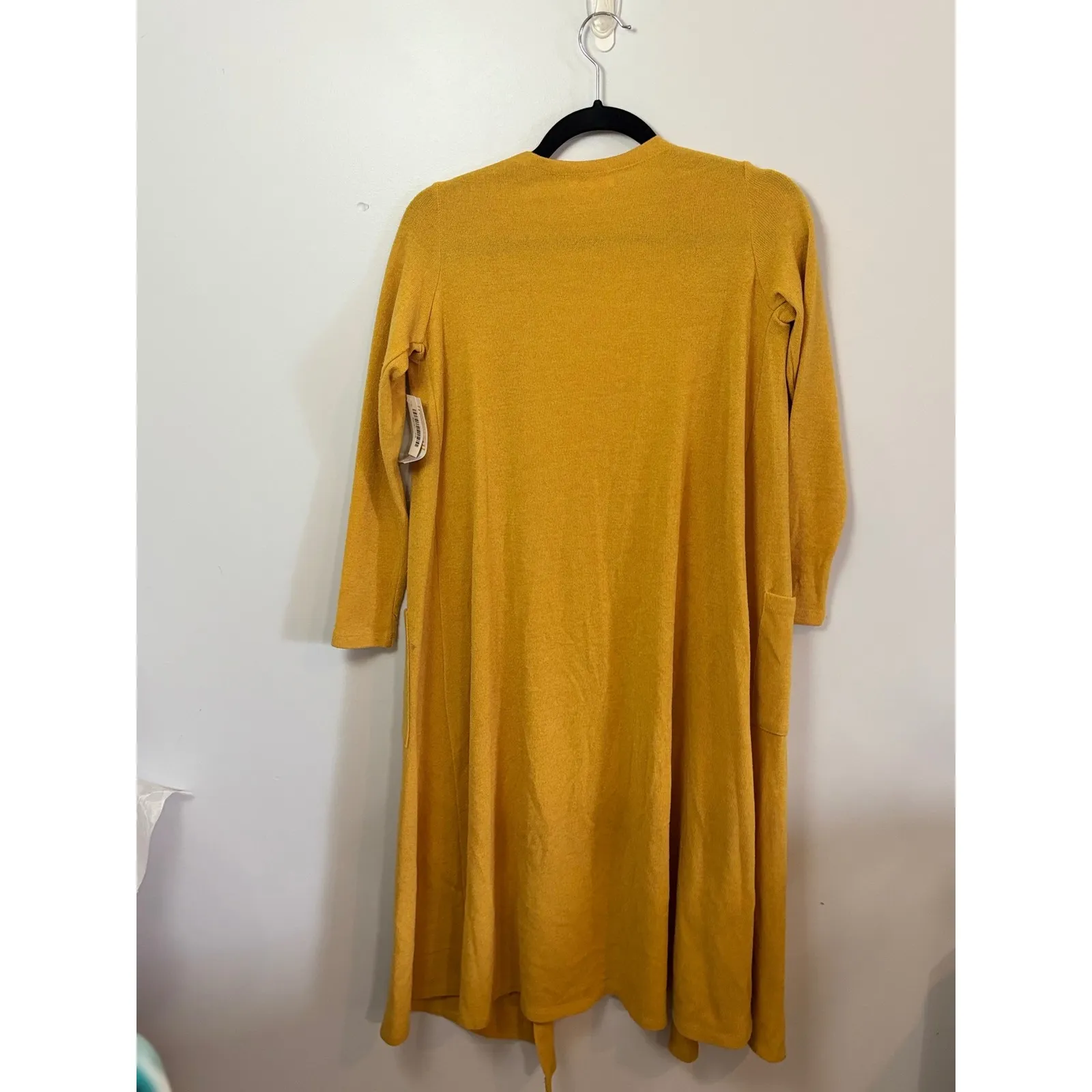 LuLaRoe Sarah Cardigan Duster Sweater Knit Mustard‎ Yellow Womens XS NWT - Image 3