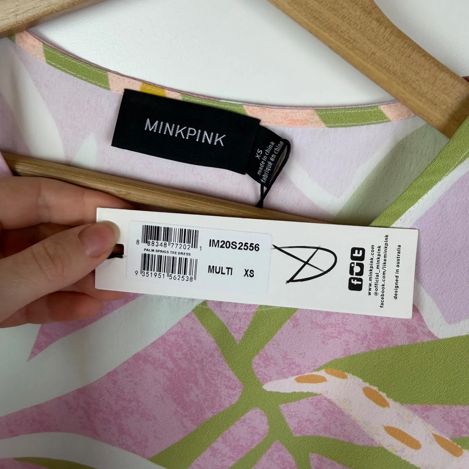 MINKPINK Palm Springs Tee Dress Size XS Tropical Colorful Pastel Resort Vacation - Image 6