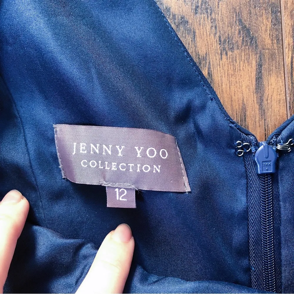 Jenny Yoo • Cecilia navy bridesmaid dress ruffled chiffon gown maxi formal - Image 5