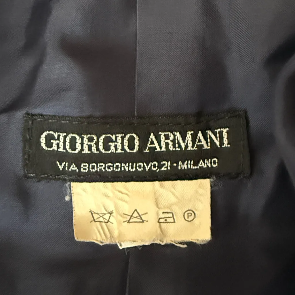 Vintage Giorgio Armani Plaid Wool Blazer - Image 5
