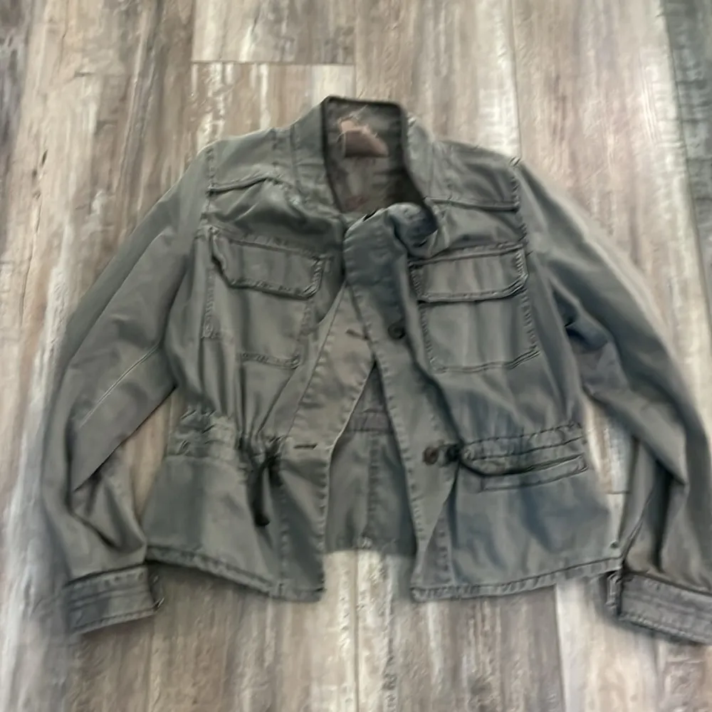 ANTHROPOLOGIE Hei Hei Drawstring Anorak Jacket Gray Size-Large - Image 4