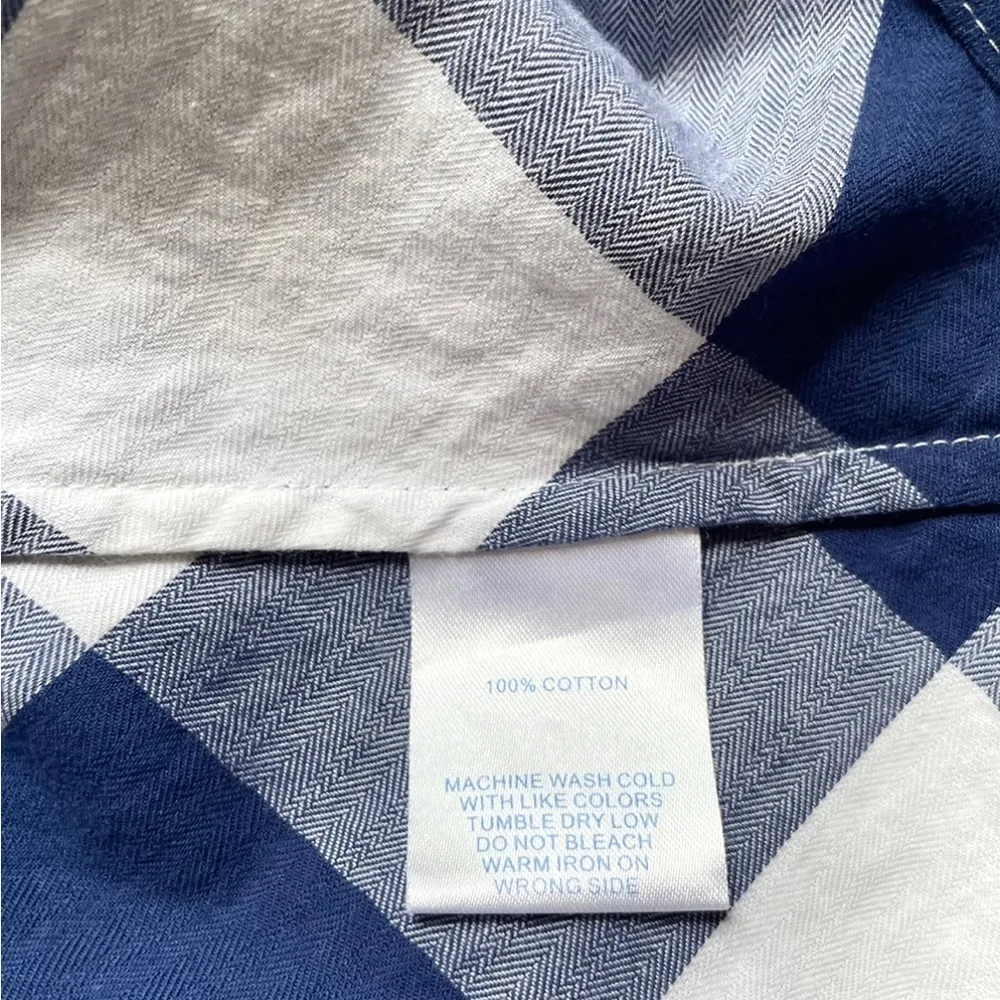 Southern Tide Jillian Navy Check Peplum Top - Image 5