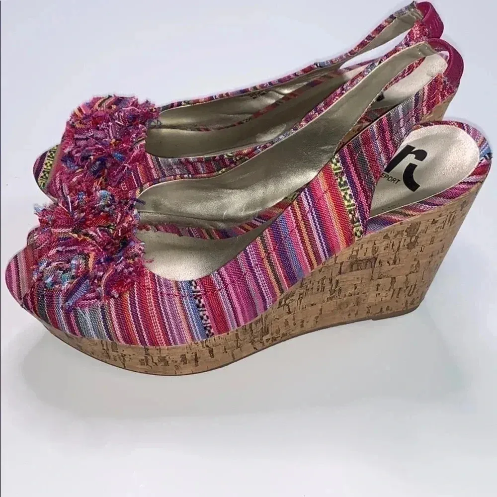 Report “Manhattan” Open Toe Wedges Size 9.5 - Image 4