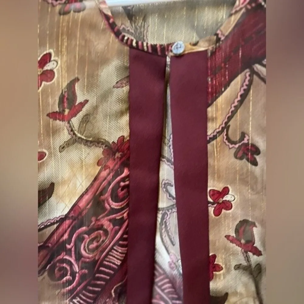 Vintage R & M Collection Sheer Puff Sleeve Floral Blazer Jacket 16 Purple - Image 6