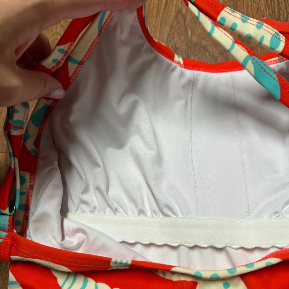 Hanna Andersson Womens Red Seashell One Piece Swim Suit High Cut Leg Size Small - Image 5