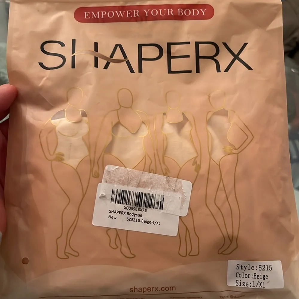 SHAPERX Bodysuit Beige Seamless Snatched Waist Control L/XL NWT nude viral Size L - Image 7