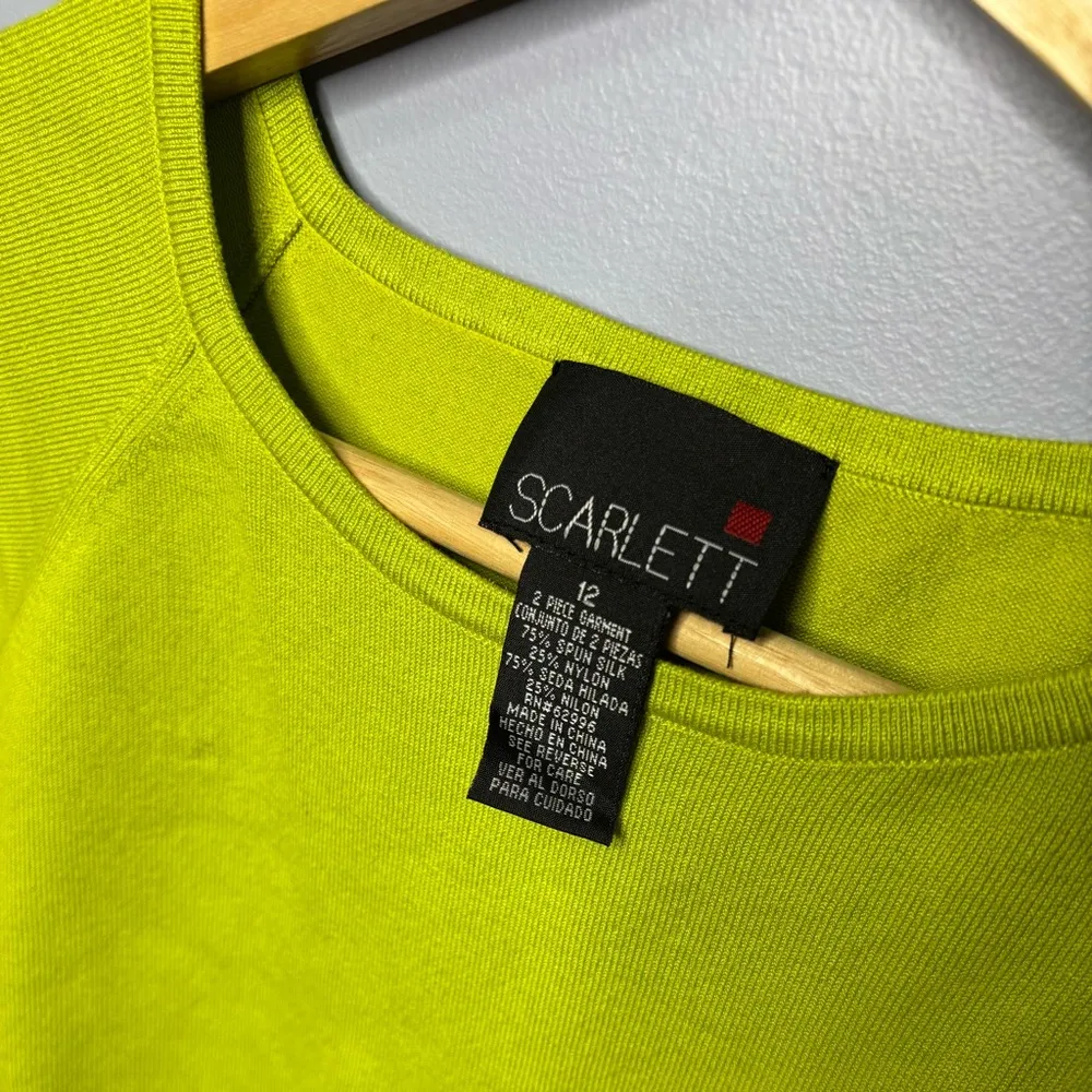 Lime Green Silk Blend Cap Sleeve Top NWT - Image 4