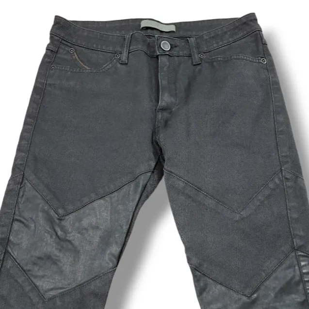 Superfine Jeans Size 27 W28"xL31" Chevron Liberty Jeans Skinny Jeans Black Denim Pants  - Image 4