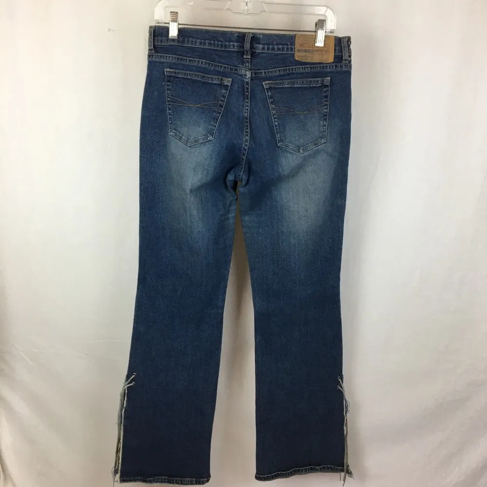 Z Cavaricci Vintage Blue Flair Wide Slit Leg Rivet Waist Jeans 11 Size undefined - Image 5