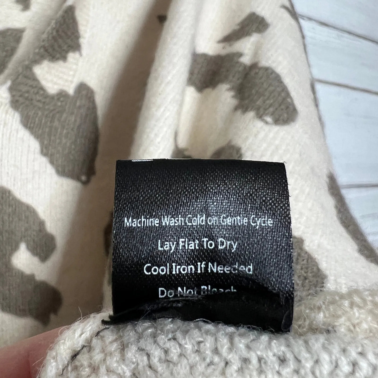 POL Leopard Print Hooded Sweater Neutral Tan Brown Lightweight Knit Small - Image 8