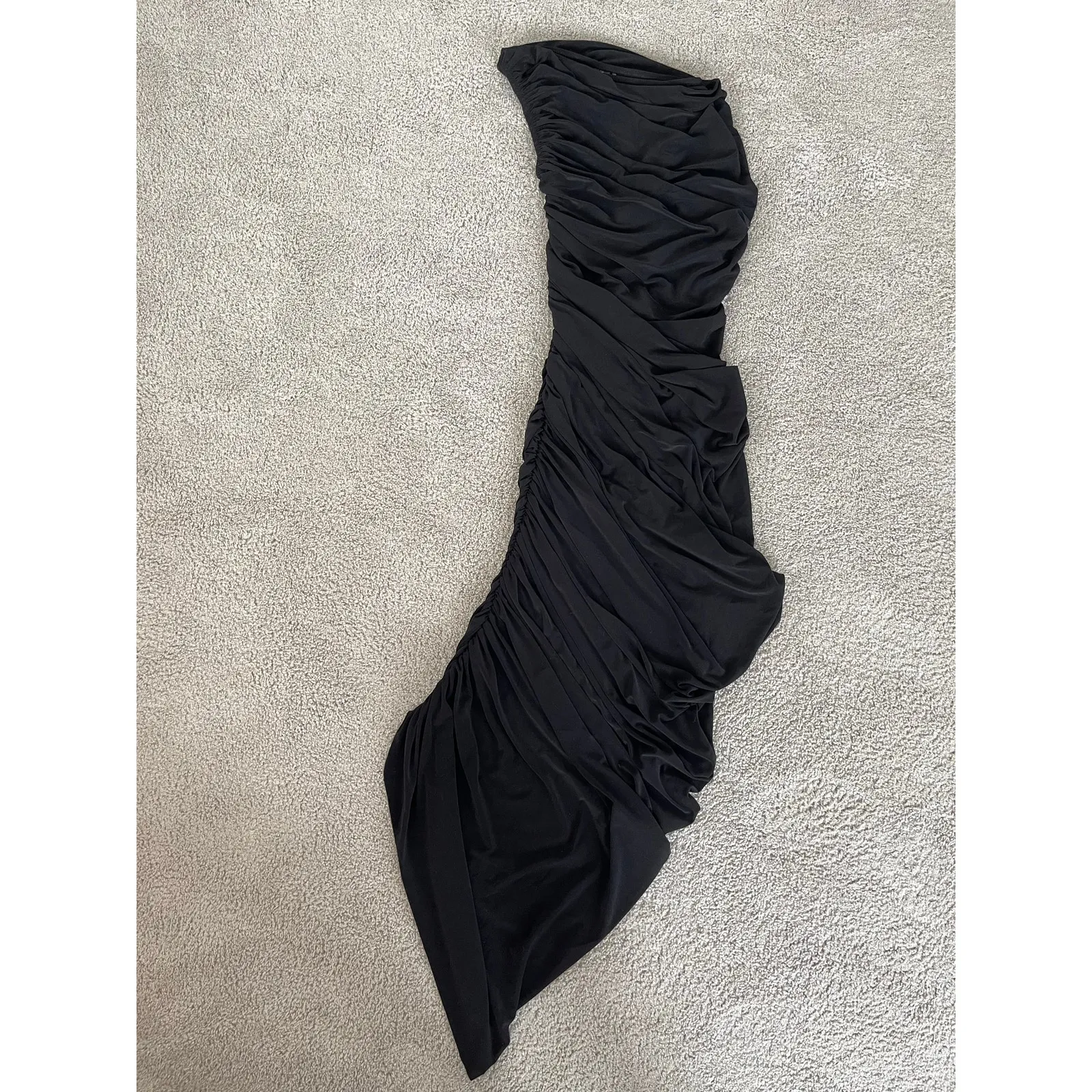 NORMA KAMALI Black Diana One Shoulder Gown (XS) - Image 4