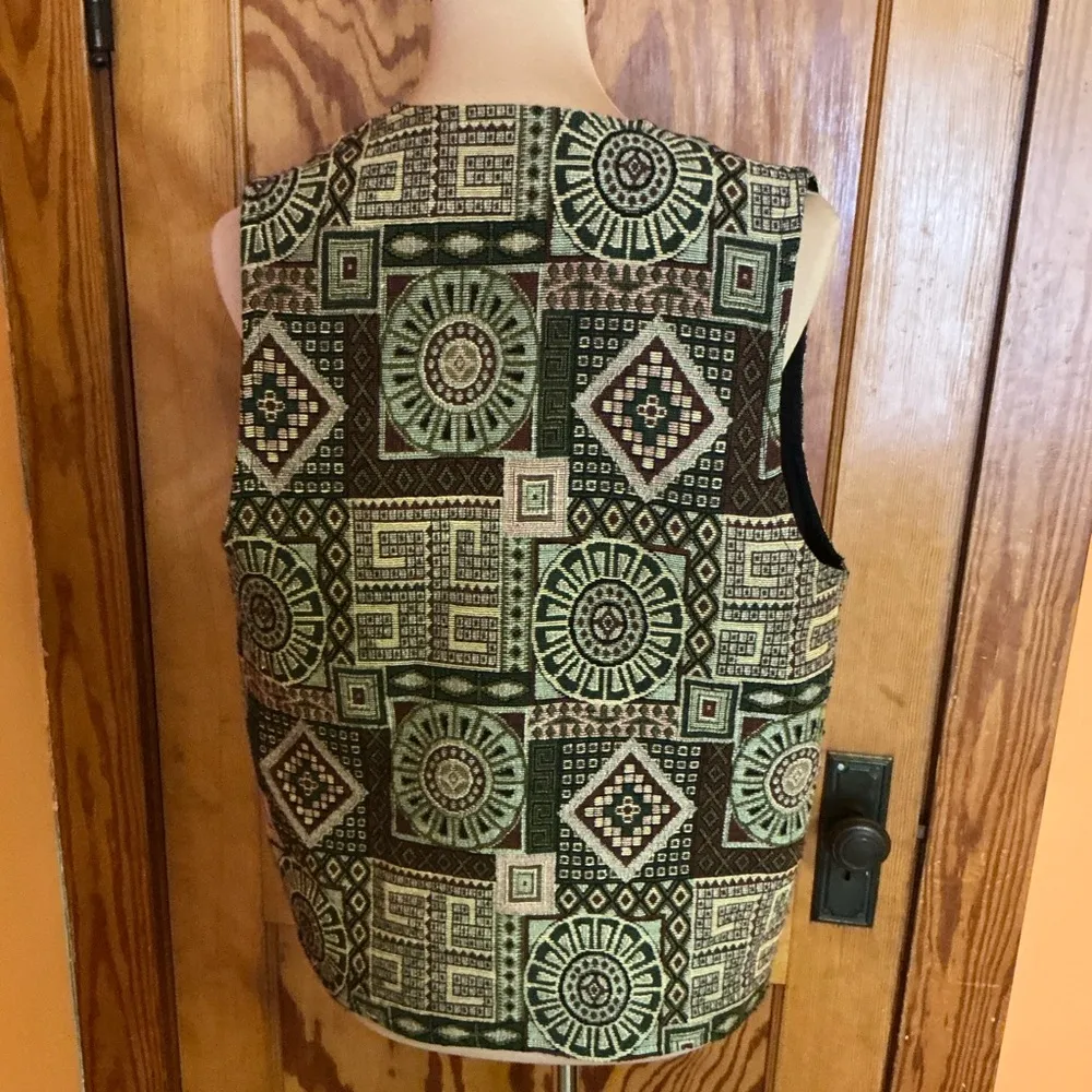 Vintage 70s tapestry vest Size M - Image 6