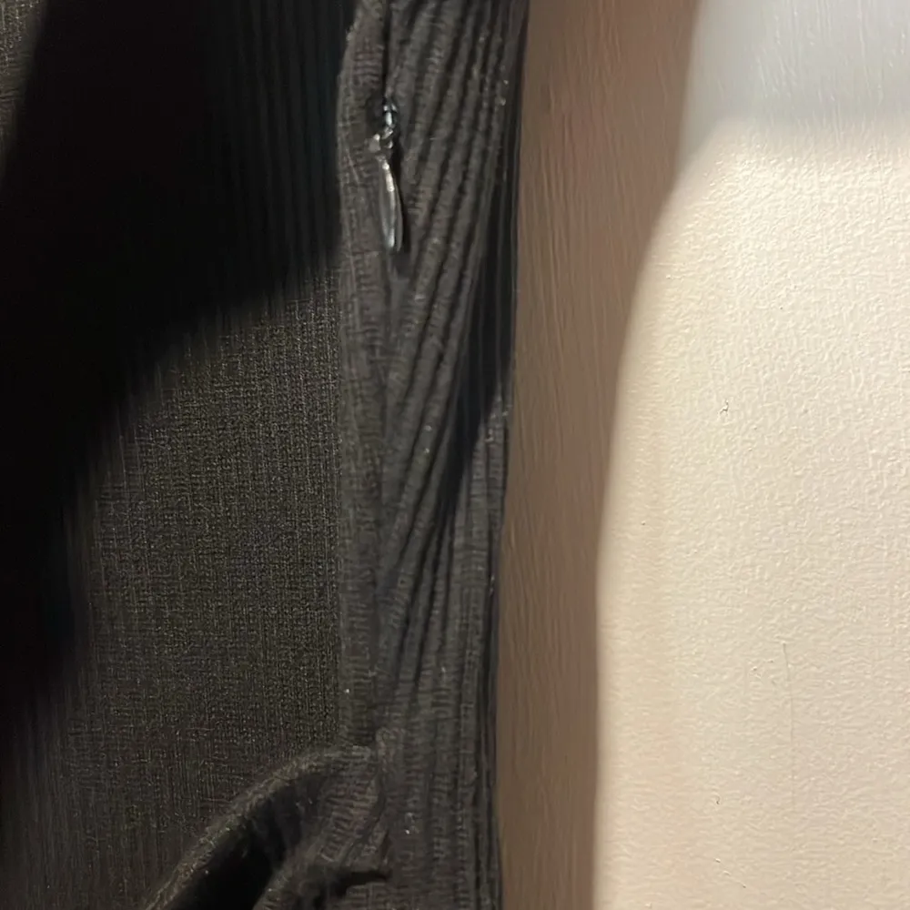 Zara ZC Woman- Black Ribbed Attached Belt High Neckline Mini Dress- Size L - Image 6