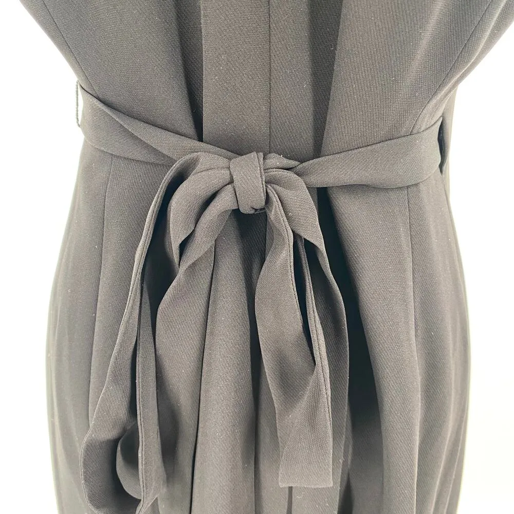 Bloomingdale’s Black Wrap Sleeveless Sheath Dress Size 8P Petite - Image 6